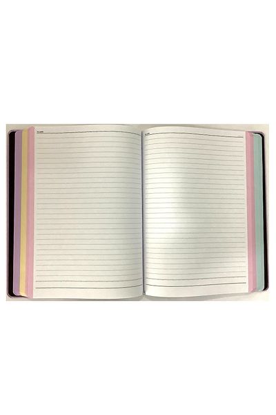 Gıpta Pastel Green Lined Notebook - 20X28, 296 Sheets, 4 Compartments, Hard Cover (3483)