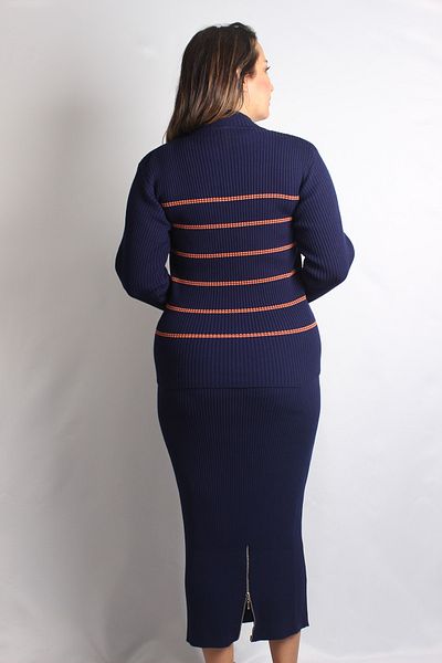 Sude Ekl Navy Blue 2 Piece Knitwear Set 154