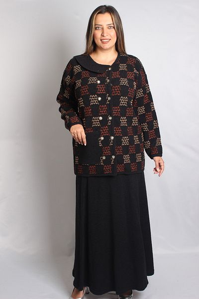 Sude My Black Jacket Skirt 2-Piece Knitwear Suit 817