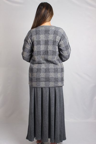 Sude My K.gray Jacket Skirt 2 Piece Knitwear Set 817