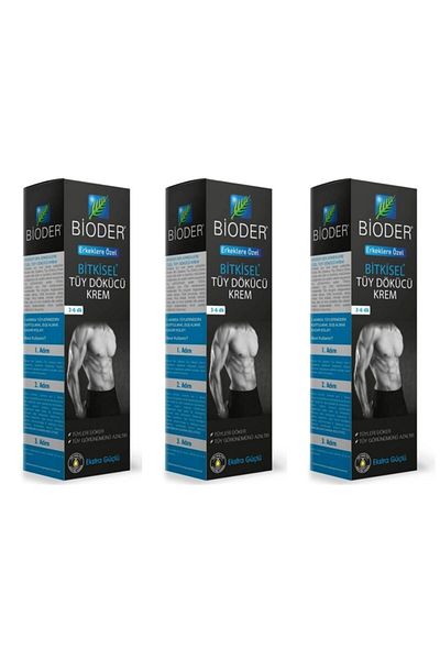 Bioder Cream Color Hair Remover for Men - 100ml, 3 Pieces -8680512610830-1