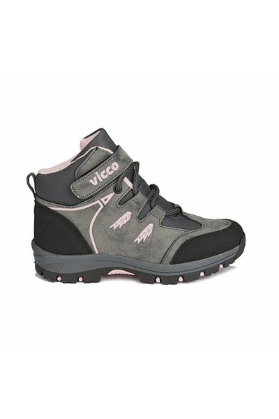 Vicco Girl's Grey Pink Outdoor Trekking Boots