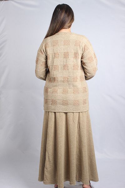 Sude My Beige Jacket Skirt 2 Piece Knitwear Suit 817