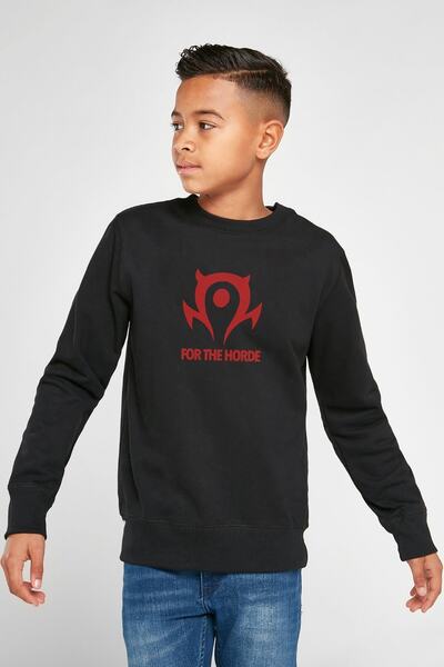 QIVI Of Warcraft For The Horde World Štampano Unisex dečija crna majica