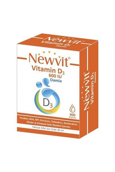 Newvit Vit D3 600 Iu - 30 ml Drops 8682125462134