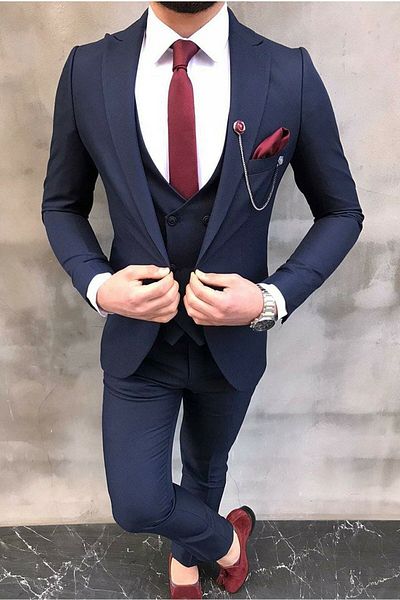 Marca Uno Slim Fit Slim Fit Solid Color Vest Suit