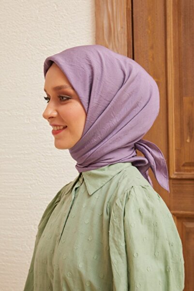 Şalland Plain Silk Viscose Scarf Series Lavender