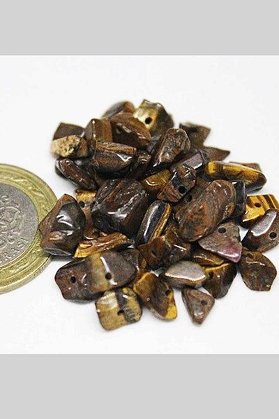 Yasamtohumu Perforated Tiger's Eye Stone Mini Size 50 Pieces