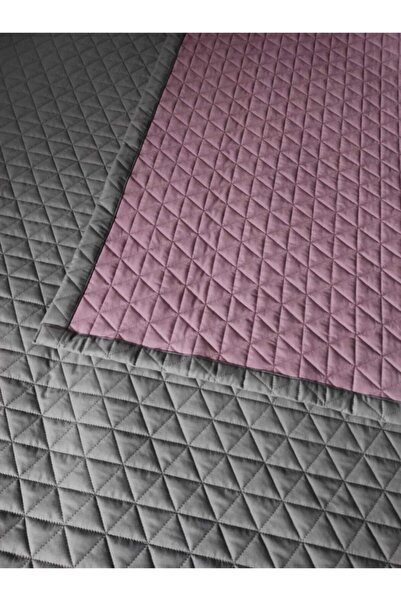Homeart Gri Mor Çift Taraflı Kapitone Yatak Örtüsü