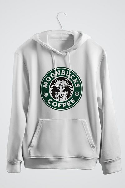 karikatürstore Moonbucks Coffee Printed Hooded Sweatshirt