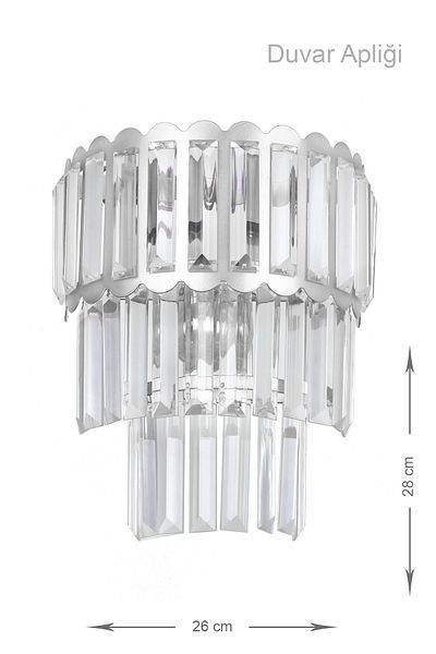 Avizemoda Lora Crystal Glass Stone Luxury Sconce - (SILVER GILD)