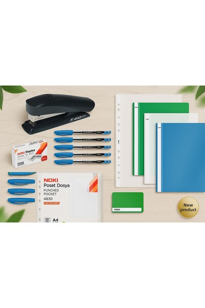 KarmaOfis Natural and Fresh Office Set – in Green, Blue, and White Colors