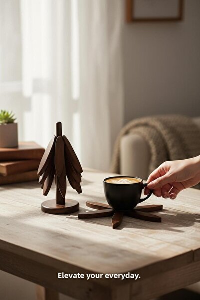 ANJEAHOME Latina 4-Piece Bamboo Trivet Set | Table & Countertop Protective Mat | Heat Resistant Set for Pots and Pans