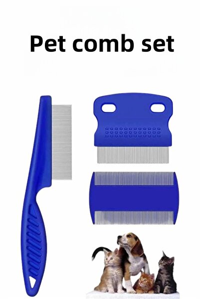Belle Fusion Bfs Pet Flea Comb Set Set of 4 with Stainless Steel Blades