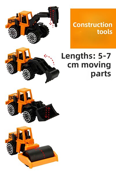 SmartFox Toy Construction Vehicles Set - Toy Construction Vehicles 4 Pieces