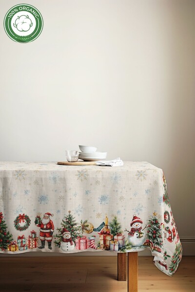 MOSHEYA HOME مفرش طاولة رقمي منقوش لعيد الميلاد مطبوع - 140x180 سم - 140x220 ...