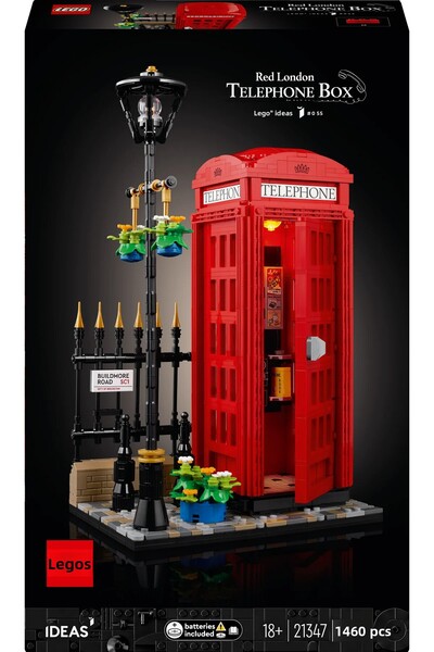 LEGO ® Ideas Red London Telephone Booth 21347 - 18+ Collectible Model Building Kit (1460P)