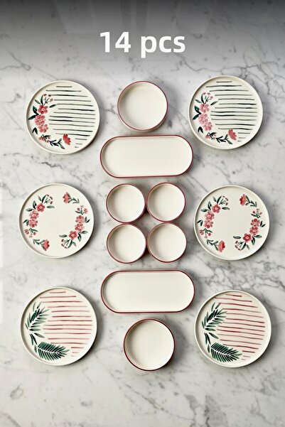Kitchen Life Sakura Stackable Breakfast Set - Luxury Breakfast Presentation Set Plate