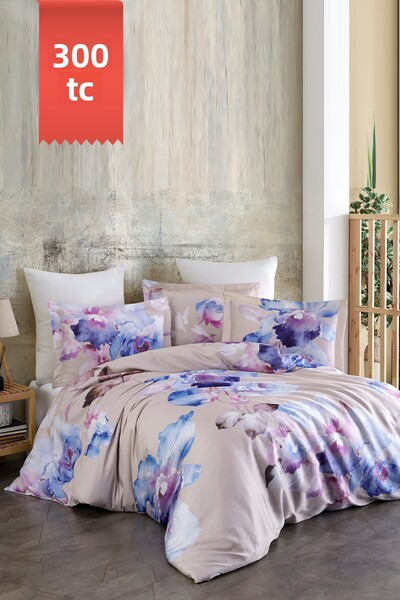VAROL Set de lenjerie de pat Royal Satin 300TC (cu husă de pilota dublă) Dime...