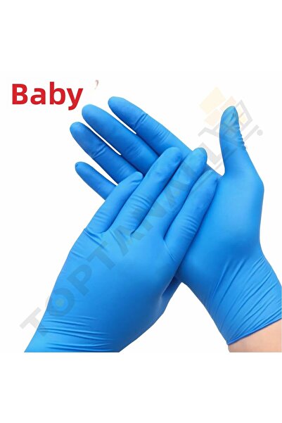 Beybi قفازات فحص خالية من البودرة باللون الأزرق من النتريل - علبة تحتوي على 1...