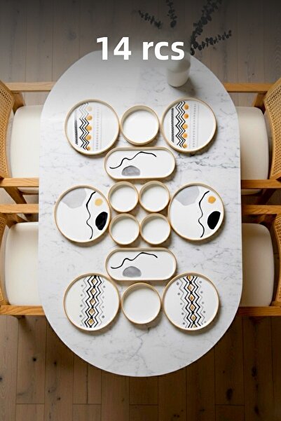 Kitchen Life Axial Stackable Breakfast Set - Luxury Breakfast Presentation Set Plate