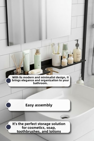 Grandmix Metal Bathroom over Sink Shelf Wall Mounted 40X10 cm