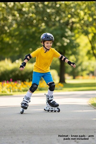 hak-iş oyuncak Licensed |   Adjustable 4-Wheel Inline Skates - Black/White - Size 35-38