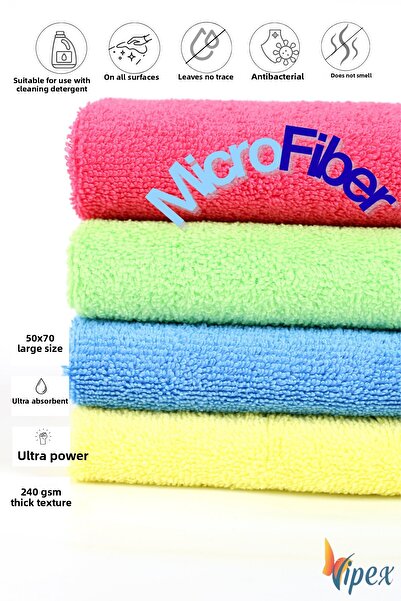 VİPEX 3 bucăți 50x70 cm țesut extra rezistent, 240 GSM, cârpă de curățare din...