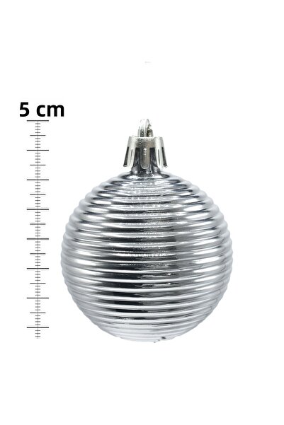 Waldern Cici Top Γυαλιστερό Στολίδι Χριστουγεννιάτικου Δέντρου Οριζόντιο Ασημί 5 εκ.