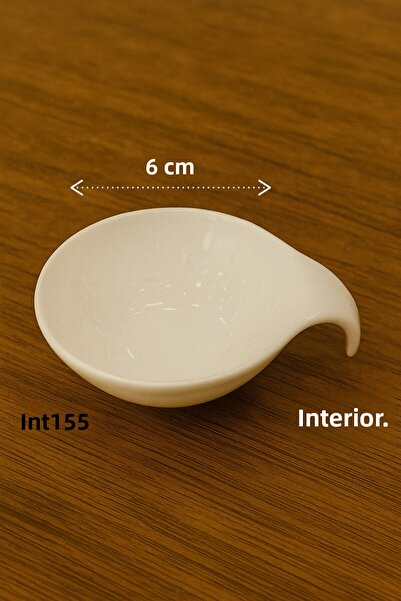 İnterlife 6-Piece Mini Porcelain Sauce Bowl and Jam Bowl Presentation Set 6 cm Round Porcelain Bowl with Handle