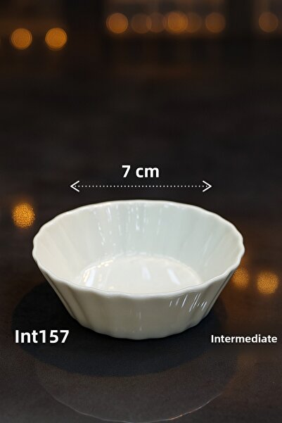 İnterlife 6-Piece Mini Porcelain Sauce Bowl and Jam Bowl Presentation Set 7 cm Round Porcelain Bowl
