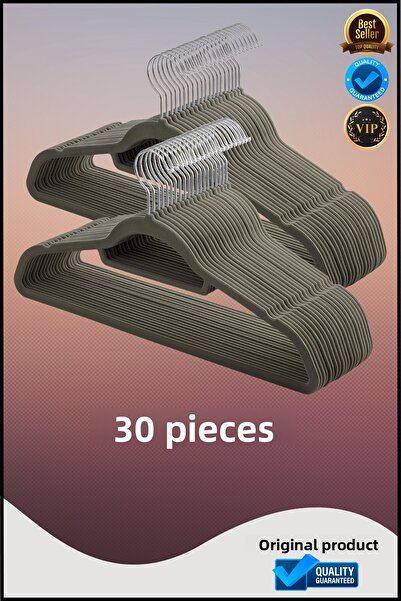 Overbazaar Σετ αντιολισθητικών κρεμάστρων με βελούδινη επίστρωση 30 τεμαχίων ...