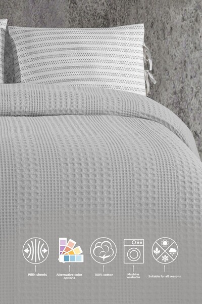 Elart Silvia Pike Set Double (220X240 cm) Gray