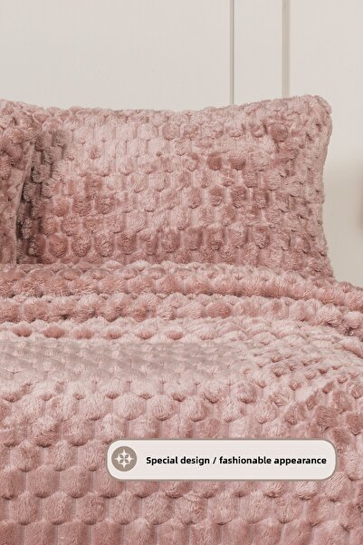 Elart Polen Blanket Set Double Size Wellsoft 3 Pieces (230X250 cm) Dusty Rose