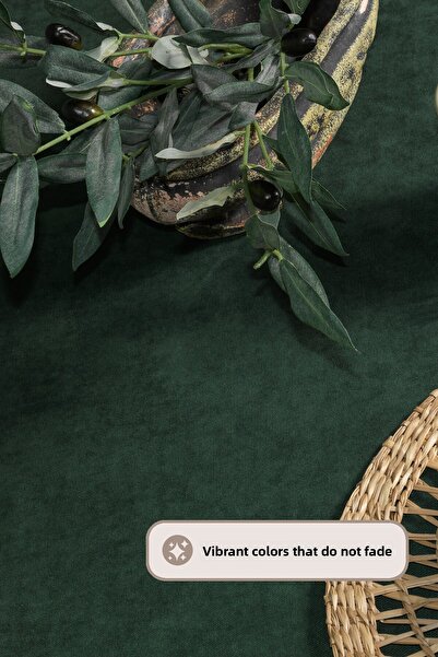 Elart Soft Velvet Tablecloth Rectangular (150X220 cm) Green