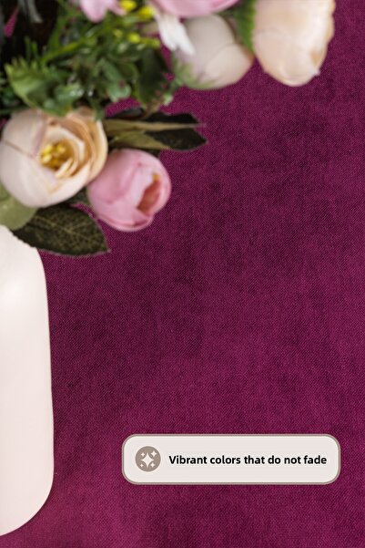 Elart Soft Velvet Tablecloth Rectangular (150X220 cm) Cherry