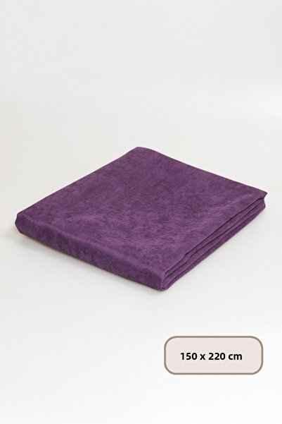 Elart Soft Velvet Tablecloth Rectangular (150X220 cm) Purple