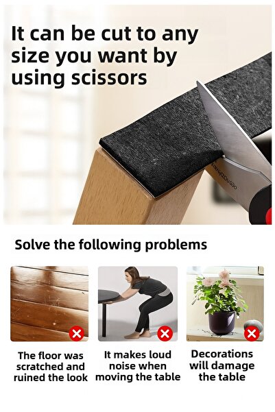 Generic Brand 4 Pcs Adhesive Felt Furniture Table Chair Hardwood Floor Feet Protector Anti-Slip Felt 120mm X 240mm