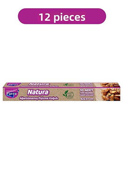 Parex ورق طهي طبيعي غير مبيض جاهز للقطع 10 قطع 42×37 سم 12 عبوة