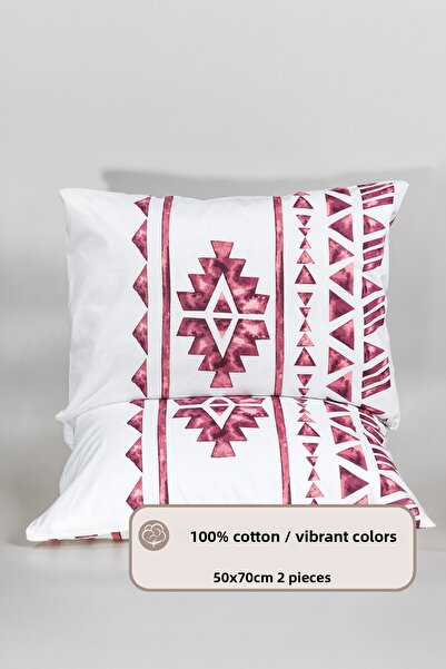 Elart Lucas Pillow Case 100% Cotton Printed 2 Pieces (50X70 cm) Plum