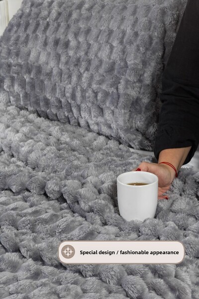 Elart Polen Blanket Set Double Size Wellsoft 3 Pieces (230X250 cm) Anthracite