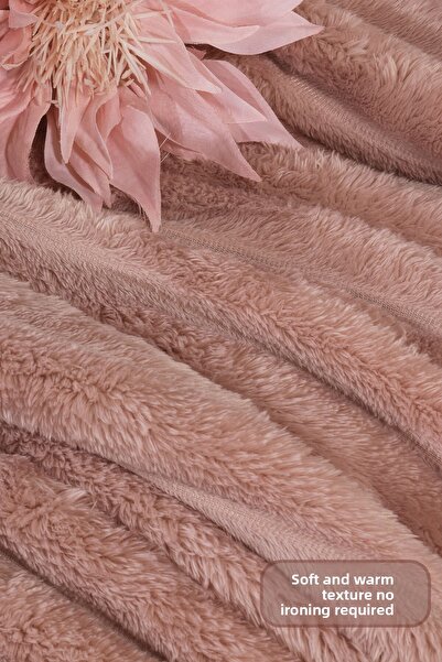 Elart Mateo Blanket Set Double Size Wellsoft 3 Pieces (230X250 cm) Dusty Rose