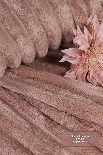 Elart Mateo Blanket Set Double Size Wellsoft 3 Pieces (230X250 cm) Dusty Rose