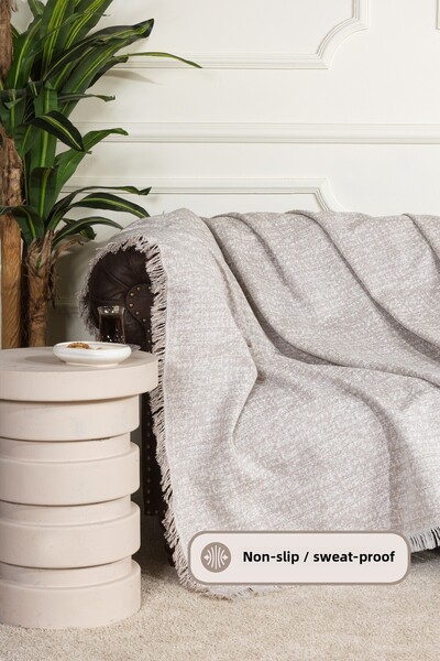 Elart Husa pentru canapea / canapea extensibila Liza din bumbac 170x210, cu doua fete, anti-transpiratie, anti-alunecare, anti-înfundare, cappuccino