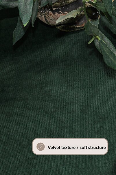 Elart Soft Velvet Tablecloth Rectangular (150X220 cm) Green