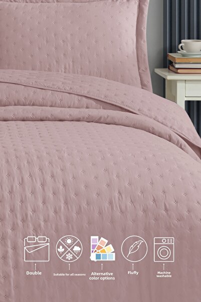 Elart Helena Bedspread Double Size 3 Pieces (240X260 cm) Powder