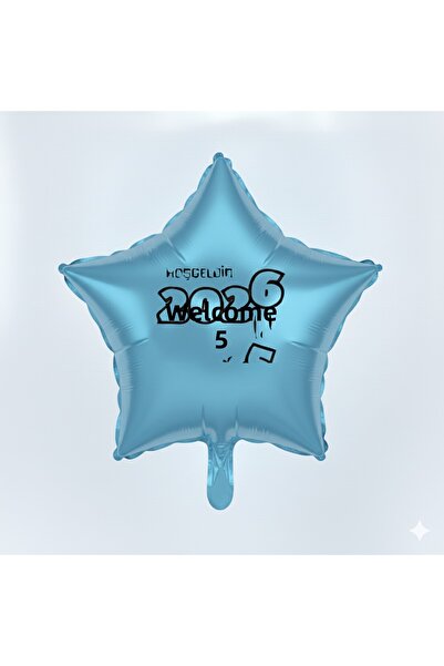 Organizasyon Pazarı Welcome 2026 Foil Balloon Christmas Ornament Party Decoration Christmas Tree Ornament Blue Star