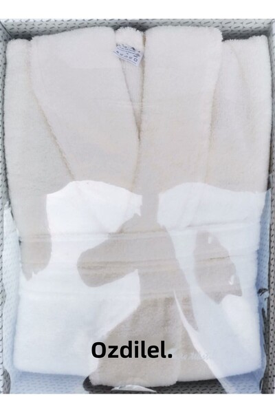 Özdilek Woven Cream Shawl Bathrobe (XL)