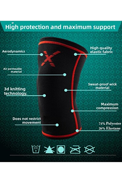 Dex Supports Sports Knee Pad Knee Sleeve, Sports Wristband Dark Wrist Wraps, Lifting Straps Pro Set of 3