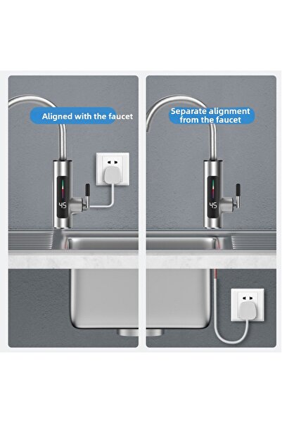 MultiZone 3000W Instant Heating Electric Kitchen Water Heater Faucet Stainless Steel Hot Cold